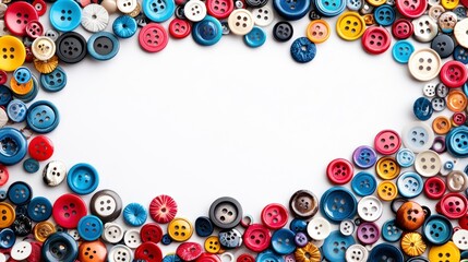 Colorful Collection of Handmade Buttons for Crafts and Photography Projects, Highlighting Realistic Textures and Patterns