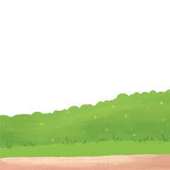 Obraz premium vector illustration of a green bush and soil