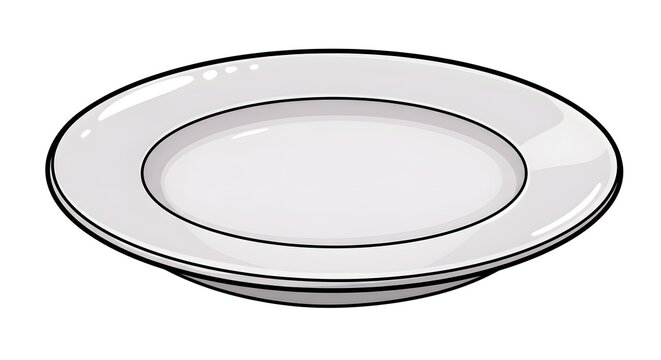 Empty White Ceramic Plate, Clean and Simple