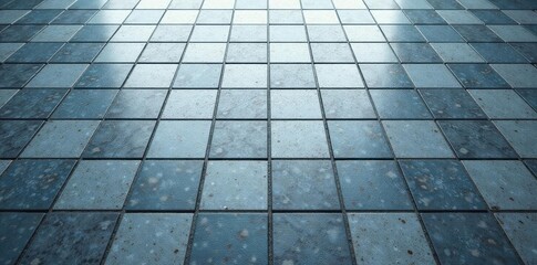 Small, uniformly-spaced gray squares form a tiled floor pattern, architecture, simple
