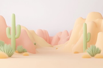 Pastel Desert Landscape
