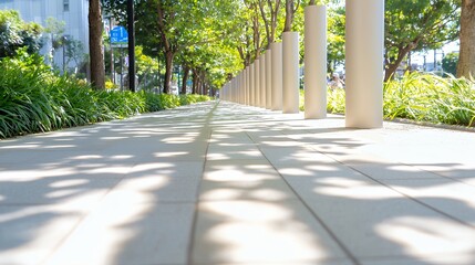 Fototapeta premium Sunny walkway urban scene
