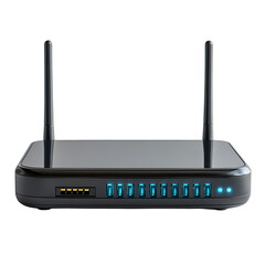 Modern Black Wireless Router Network Device