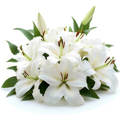 Elegant White Lilies Bouquet Pure Beauty Floral Arrangement,
