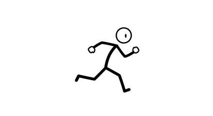 Minimalist Stick Figure Running Animation