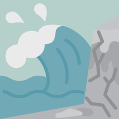 インフラアイコン：劣化・老朽化した防波堤（海岸）