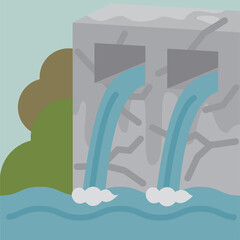 インフラアイコン：劣化・老朽化したダム（貯水ダム）