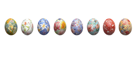 Decorative easter eggs on white background