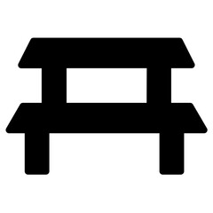 Sauna Bench Wood Line Icon