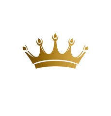 Golden crown illustration on white background