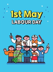 Labor Day Characters from Diverse Industries
