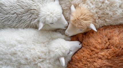Fototapeta premium Close-Up of Sheep with Soft Wool in Natural Textures Ideal for Exploring Vegan Wool Alternatives in Photography