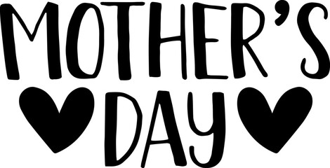 Mother’s Day typography clip art design on plain white transparent isolated background for sign, card, shirt, hoodie, sweatshirt, apparel, tag, mug, icon, poster or badge