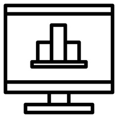 Bar chart on computer screen icon