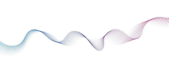 Fototapeta premium Flowing Dot Wave halftone gradient pattern on transparent background 