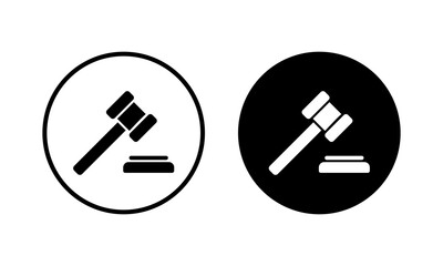 Gavel icon vector illustration. judge gavel sign and symbol. law icon. auction hammer