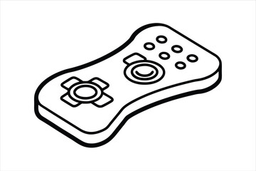 Gaming Device Outline Icon – Vector Style for Tech Graphics