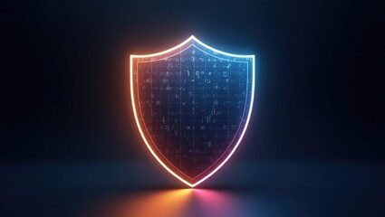 Glowing neon shield graphic design