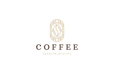 Coffee simple line art logo inspiration vector illustration