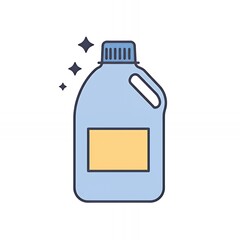 Obraz premium Blue Container with Handle and Blank Label for Cleaning Solution