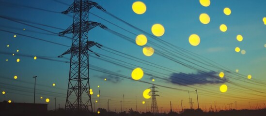 Electrifying Sunset: Energy Transmission at Dusk