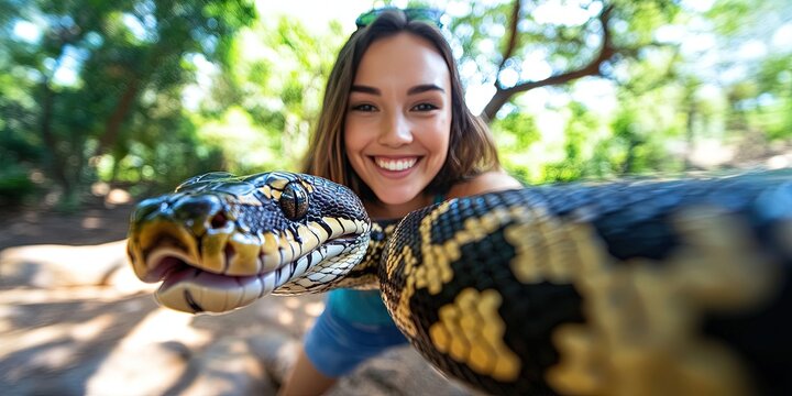  influencer taking selfie with python