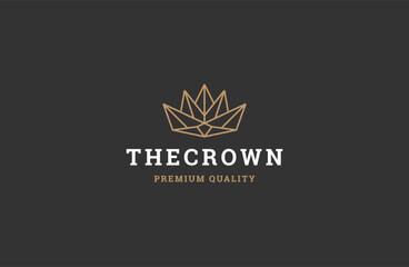Crown line art logo icon inspiration vector illustration