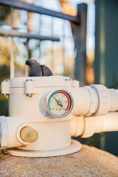 Pressure gauge on old pool pump sand filter