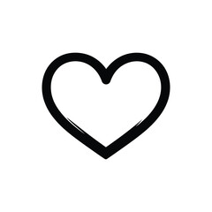 Black Heart Outline Icon Isolated on Transparent Background Symbol