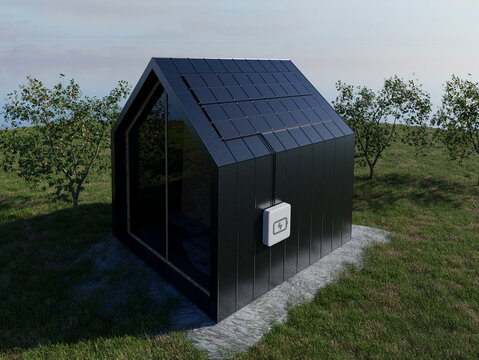 Nowoczesny dom z instalacją fotowoltaiczną i magazynem energii