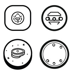 Circular Icon Set with Food and Drink Themes Isolated on Transparent Background