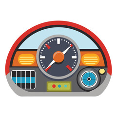 Fototapeta premium Car dashboard shilhotee vector isolated on white background