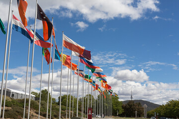 Flags of every diplomatic mission, Canberra