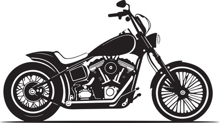 Obraz premium Vintage Motorcycle Silhouette – Ape Hanger Handlebars Style