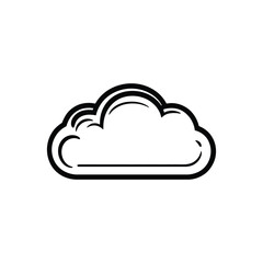 Fototapeta premium Flat Cloud Icon, Outline Illustration, Transparent Background, Weather Element