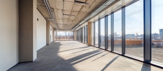 Obraz premium Vast Empty Office Space with City Views