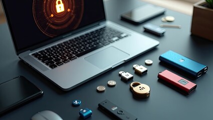 Sleek laptop and electronic components tech repair and innovation