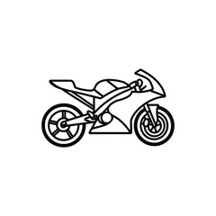 Fototapeta premium Outline Motorcycle Design with Transparent Background