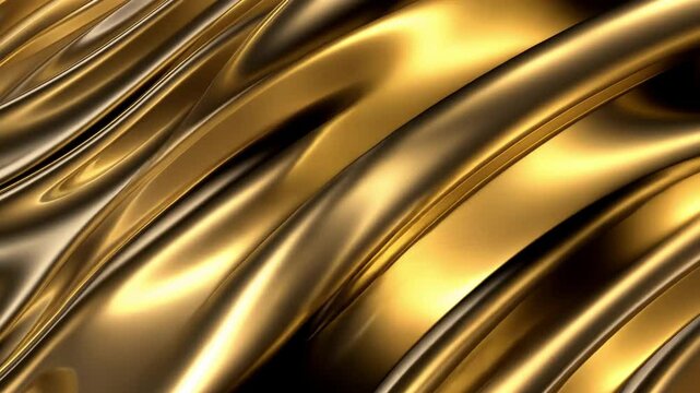 Smooth flowing surface of metallic gold texture creates luxurious elegance, reflecting light with shine that evokes opulence and sophistication in every creative project.