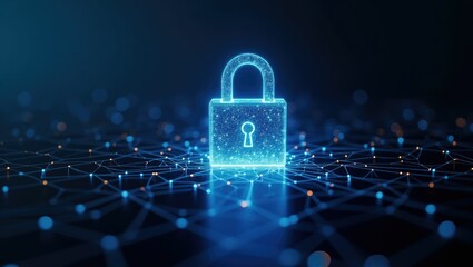 Abstract digital lock graphic for security technology marketing