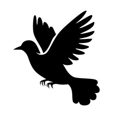 flying bird silhouette. dove of peace vector