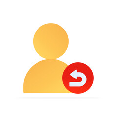 user reply icon, colored flat vector. modern and minimalist design.