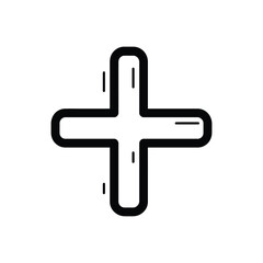 Obraz premium Plus Sign Symbol with Rounded Edges, Line Accents and Transparent Background