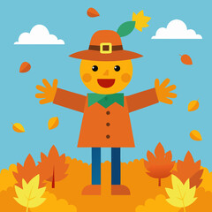 girl with autumn leaves