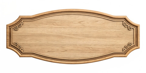 oblong decorative wooden signboard isolated on a white background png