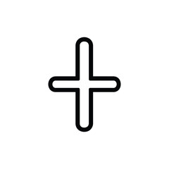 Obraz premium Rounded Plus Sign in Black on Transparent Background Medical Cross Symbol