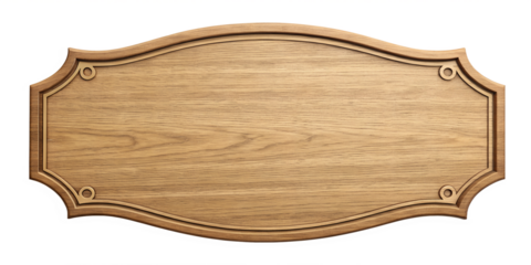 oblong decorative wooden signboard isolated on a white background png