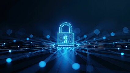 Abstract security lock image city background