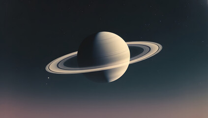 planet saturn in dark sky background in the solar system