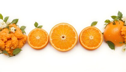 tangerines and leaves